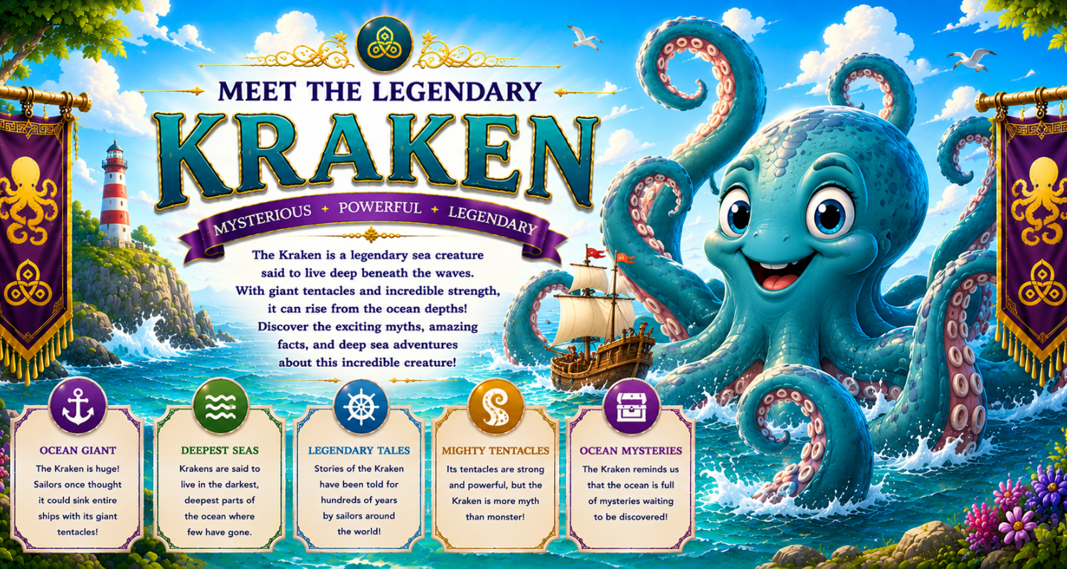 Kraken hero banner — Titan of the Deep, lord of the ocean's depths