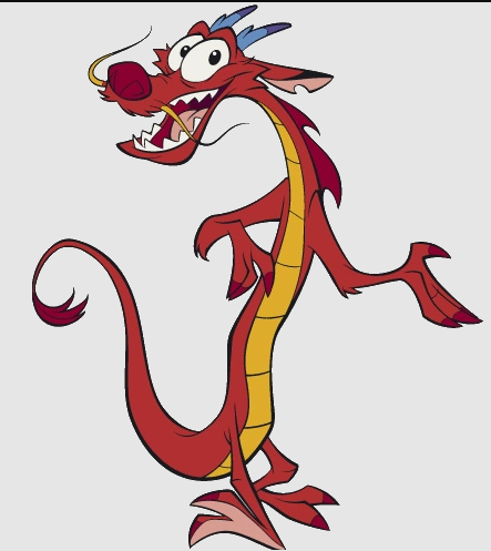 Mushu the small red dragon from Disney's Mulan